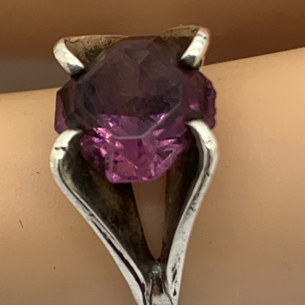 925. Sterling Vintage Gemstone Ring Sz 4